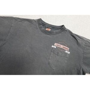Vintage Harley-Davidson Shirt Mens Large Gray Pocket Tee 1992 Motorcycle Biker